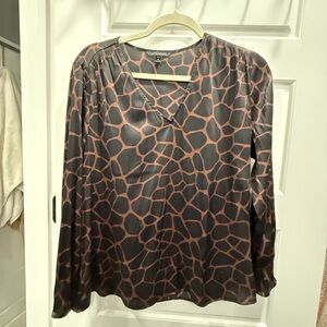 Banana Republic Black and Brown Patterned Blouse